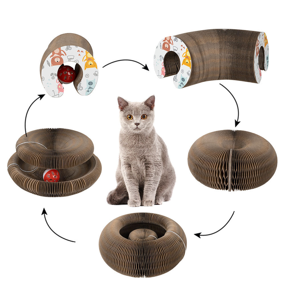 Interaktiver Faltbarer Katzenkratzkarton